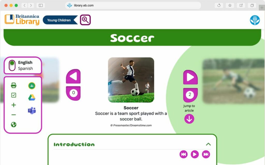 Britannica Library Young Children screen